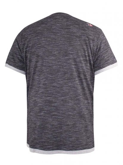 D555 Albury Black Double Layer Printed T-Shirt - T-shirts - Grote Maten T-shirts Heren