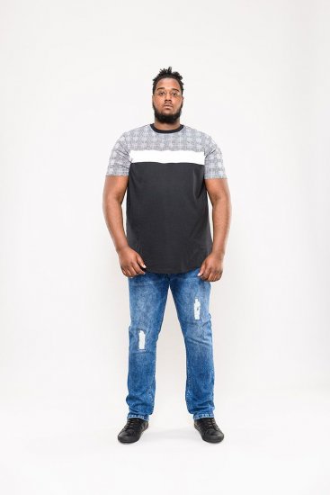 D555 Vista Couture Cut And Sew Curved Hem T-Shirt - T-shirts - Grote Maten T-shirts Heren