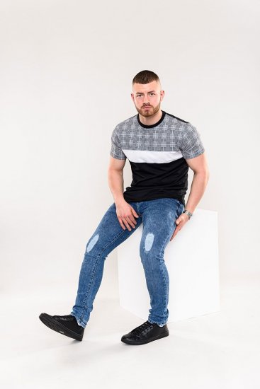 D555 Vista Couture Cut And Sew Curved Hem T-Shirt - T-shirts - Grote Maten T-shirts Heren