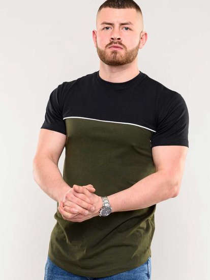 D555 Buckland Couture Cut And Sew Curved Hem T-Shirt - T-shirts - Grote Maten T-shirts Heren