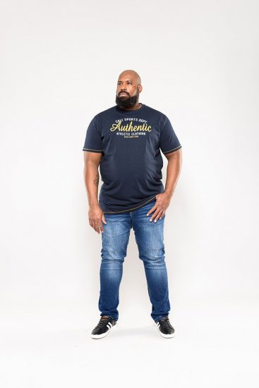 D555 Jasper Authentic Printed T-shirt Navy - T-shirts - Grote Maten T-shirts Heren
