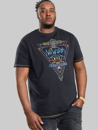 D555 Taunton Neon Printed T-Shirt - T-shirts - Grote Maten T-shirts Heren