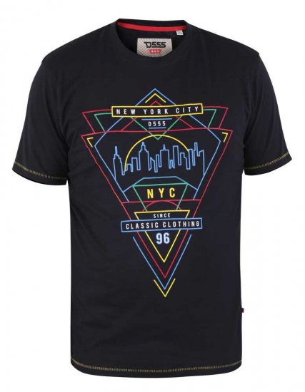 D555 Taunton Neon Printed T-Shirt - T-shirts - Grote Maten T-shirts Heren