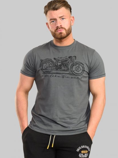 D555 Puxton Motorbike Printed T-Shirt - T-shirts - Grote Maten T-shirts Heren