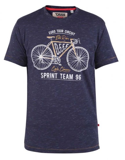 D555 Cheddar Euro Tour Bicycle Printed T-shirt - T-shirts - Grote Maten T-shirts Heren