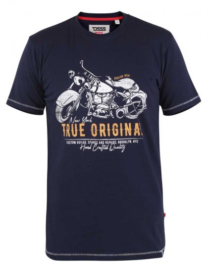 D555 Axbridge Motorbike Printed T-Shirt - T-shirts - Grote Maten T-shirts Heren