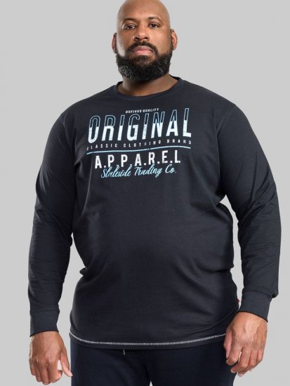 D555 Yeovil Long Sleeve T-Shirt - T-shirts - Grote Maten T-shirts Heren