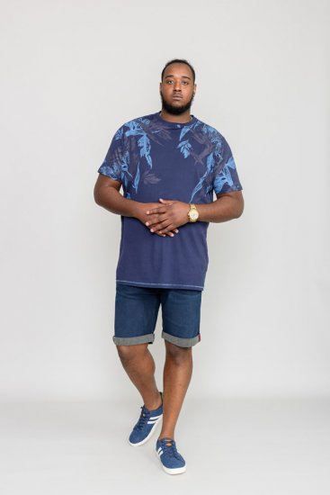 D555 BROMLEY Floral Panel Printed T-Shirt - T-shirts - Grote Maten T-shirts Heren