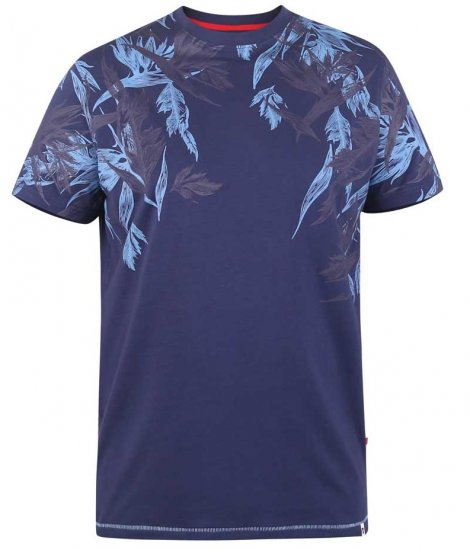D555 BROMLEY Floral Panel Printed T-Shirt - T-shirts - Grote Maten T-shirts Heren