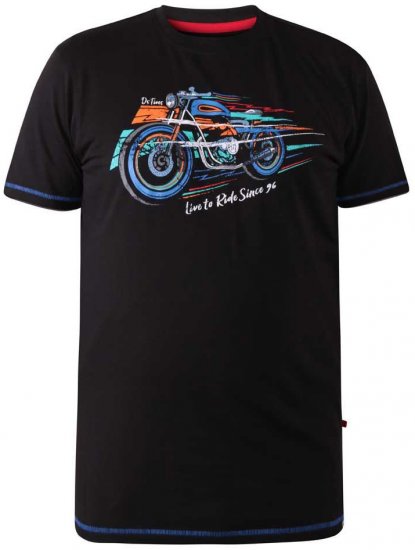 D555 CHINFORD Live To Ride Motorbike T-Shirt - T-shirts - Grote Maten T-shirts Heren