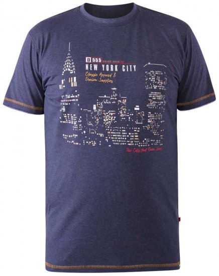 D555 DEBDEN NYC Night Skyline T-Shirt - T-shirts - Grote Maten T-shirts Heren