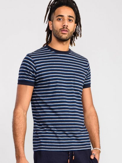 D555 Beamont Jacquard Stripe T-Shirt - T-shirts - Grote Maten T-shirts Heren