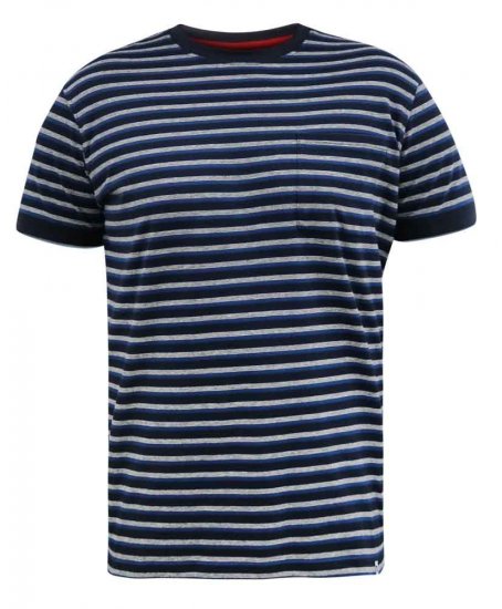 D555 Beamont Jacquard Stripe T-Shirt - T-shirts - Grote Maten T-shirts Heren