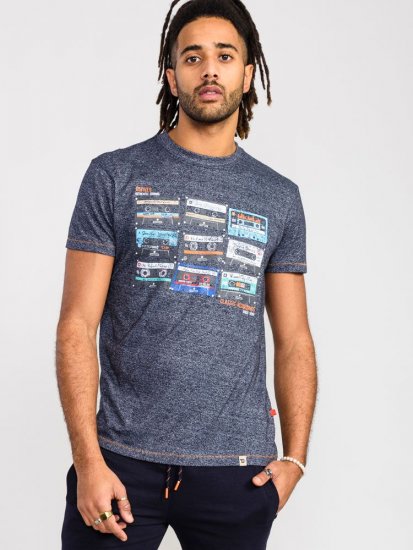 D555 Apsey Multi Cassette Tape Printed T-Shirt - T-shirts - Grote Maten T-shirts Heren