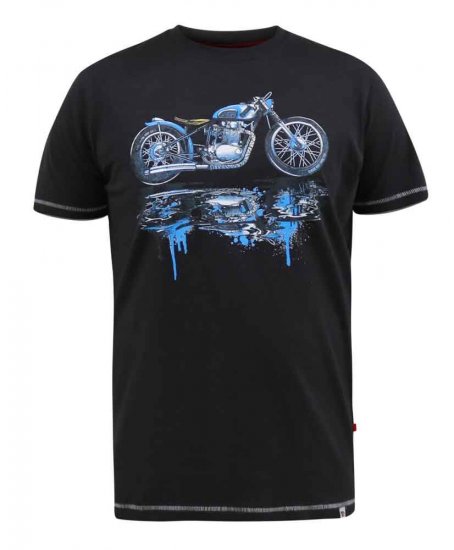 D555 Fritton Bike With Shadow And Drips Printed T-Shirt - T-shirts - Grote Maten T-shirts Heren