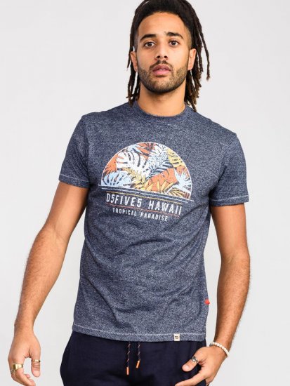 D555 Upton Hawaii Leaf Printed T-Shirt - T-shirts - Grote Maten T-shirts Heren