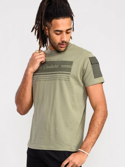 D555 Yarwell Printed T-Shirt With Sleeve Pocket - T-shirts - Grote Maten T-shirts Heren