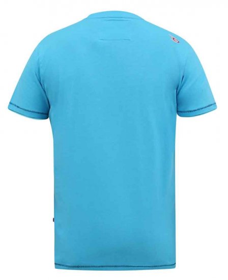D555 Rushden Superior Printed T-Shirt Turquoise - T-shirts - Grote Maten T-shirts Heren