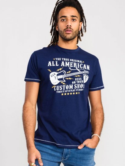 D555 Bronte All American Guitar Printed T-Shirt - T-shirts - Grote Maten T-shirts Heren