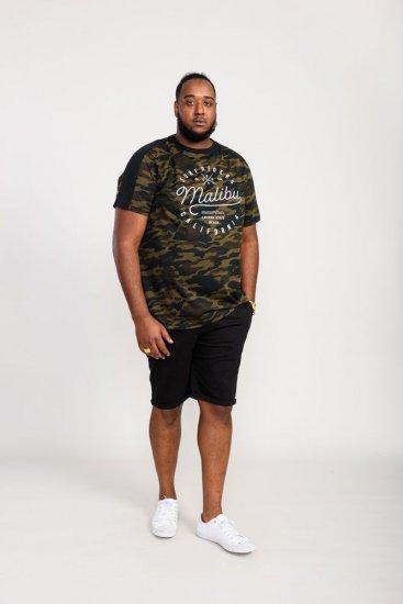 D555 Sullivan Ao Camo T-Shirt With Chest Print - T-shirts - Grote Maten T-shirts Heren