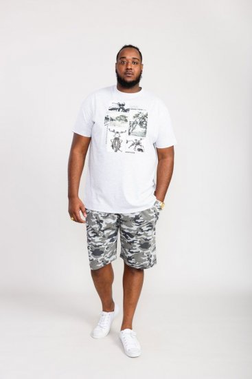 D555 Trafford Bike Photo Printed T-Shirt White - T-shirts - Grote Maten T-shirts Heren