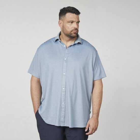 North Latitude 61116 Gemêleerd Piqué Shirt Korte Mouw Blauw - Polo shirts - Grote Maten Poloshirts Heren