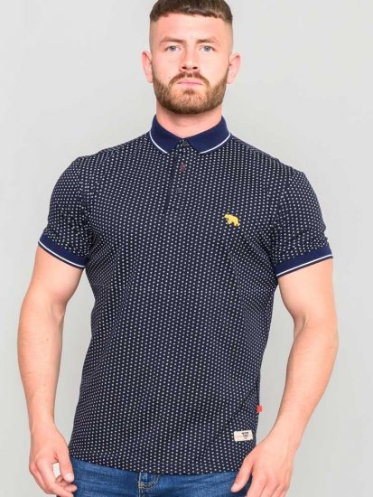 D555 Battersea Polo Shirt With Chest Embroidery Navy - Polo shirts - Grote Maten Poloshirts Heren