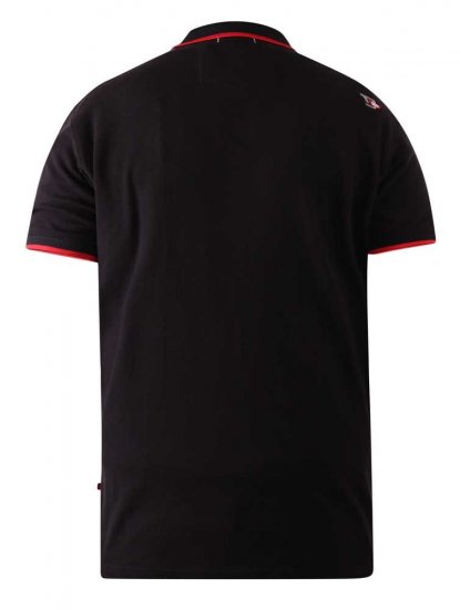 D555 Canning Chest Embroidery Polo Shirt Black - Polo shirts - Grote Maten Poloshirts Heren