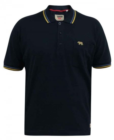 D555 Hamford Pique Polo Shirt Navy - Polo shirts - Grote Maten Poloshirts Heren