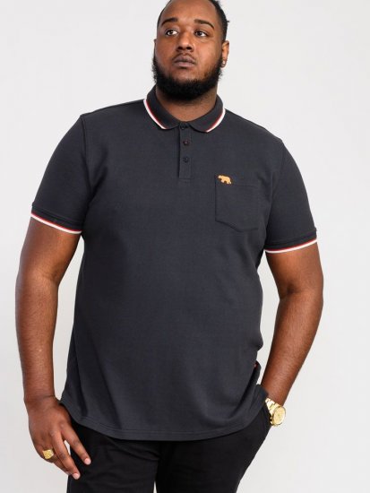 D555 Kirby Birdseye Pique Polo Black - Polo shirts - Grote Maten Poloshirts Heren