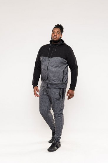 D555 Finnley Couture Hoody With Chest Embroidery Black - Sweaters & hoodies - Sweaters & Hoodies Grote Maten Heren