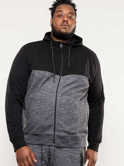 D555 Finnley Couture Hoody With Chest Embroidery Black - Sweaters & hoodies - Sweaters & Hoodies Grote Maten Heren