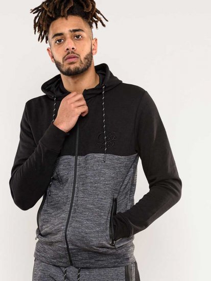 D555 Finnley Couture Hoody With Chest Embroidery Black - Sweaters & hoodies - Sweaters & Hoodies Grote Maten Heren