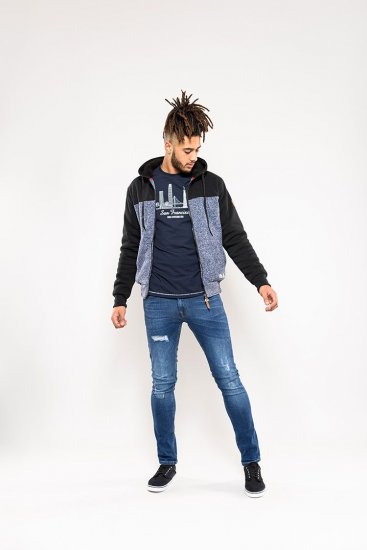 D555 Allen Zip Through Hoody With Sherpa Lining - Sweaters & hoodies - Sweaters & Hoodies Grote Maten Heren