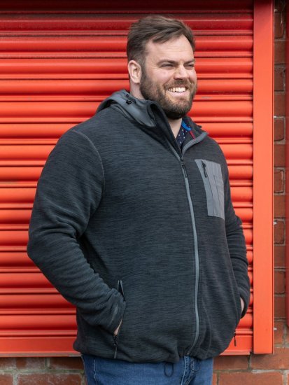 D555 Daly Quarter Zip Fleece Sweatshirt Zwart/Grijs - Sweaters & hoodies - Sweaters & Hoodies Grote Maten Heren