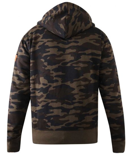 D555 Regent AOP Camo Zip Through Hoody - Sweaters & hoodies - Sweaters & Hoodies Grote Maten Heren