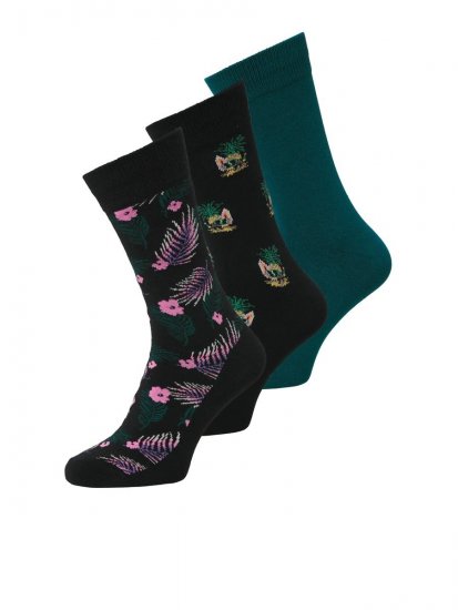 Jack & Jones Pineapple Skulls Sokken Zwart 3-pack - Ondergoed & zwem - Grote Maten Ondergoed Heren