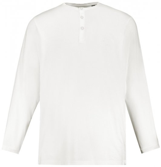 JP1880 702555 Henley T-shirt met lange mouwen Wit - T-shirts - Grote Maten T-shirts Heren