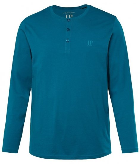 JP1880 Henley T-shirt Long Sleeve Blue - T-shirts - Grote Maten T-shirts Heren