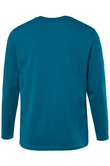 JP1880 Henley T-shirt Long Sleeve Blue - T-shirts - Grote Maten T-shirts Heren