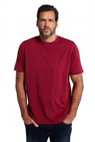JP1880 702558 T-shirt met ronde hals Donkerrood - T-shirts - Grote Maten T-shirts Heren