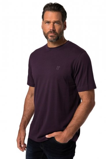 JP1880 702637 T-shirt met ronde hals 2-pack Donkerpaars/Zwart - T-shirts - Grote Maten T-shirts Heren