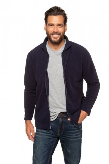 JP1880 705552 Fleecejack met opstaande kraag Donkerblauw TALL - TALL jassen - Jassen in TALL-maten