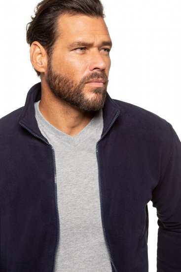 JP1880 705552 Fleecejack met opstaande kraag Donkerblauw TALL - TALL jassen - Jassen in TALL-maten