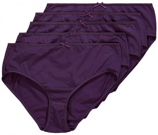 Ulla Popken 710201 Slips 5-pack Aubergine - Slips - 