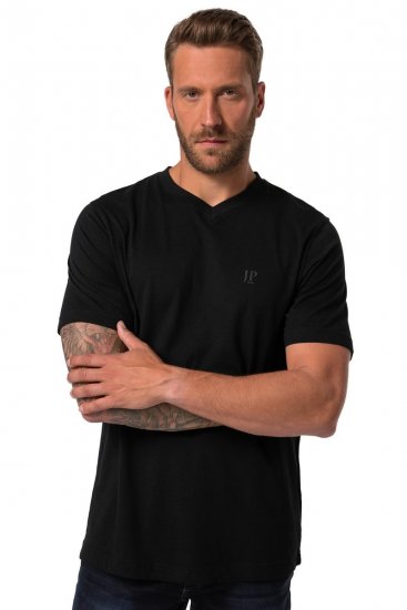 JP1880 711318 T-shirt met V-hals 2-pack Zwart - T-shirts - Grote Maten T-shirts Heren