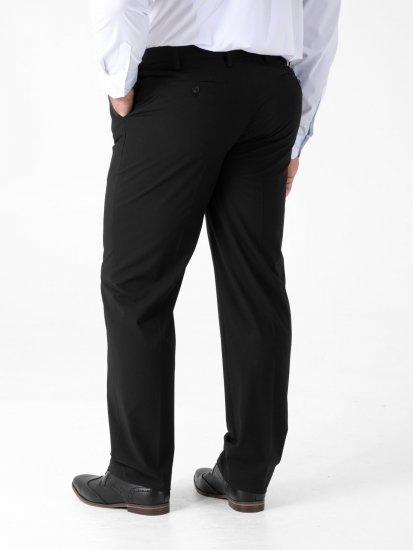 D555 Ted 4 Way Stretch Tailored Trouser Zwart - Pakken - Grote Maten Kostuum Heren