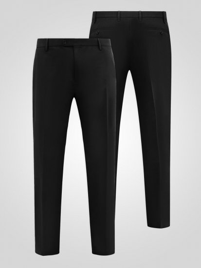 D555 Ted Pantalon Zwart - Pakken - Grote Maten Kostuum Heren