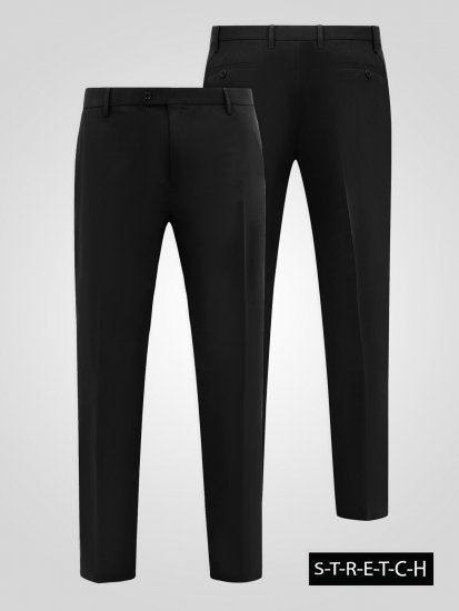 D555 Ted Pantalon Zwart - Pakken - Grote Maten Kostuum Heren