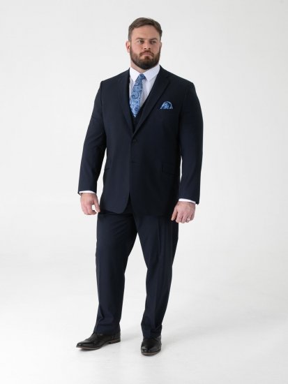 D555 Ted 4 Way Stretch Tailored Suit Jacket Navyblauw - Pakken - Grote Maten Kostuum Heren
